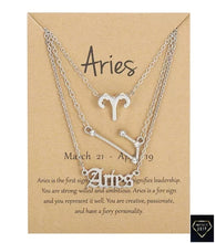 Load image into Gallery viewer, 3 pc Zodiac Necklace
