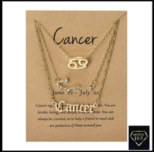 Load image into Gallery viewer, 3 pc Zodiac Necklace