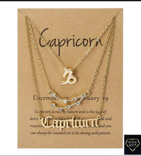 Load image into Gallery viewer, 3 pc Zodiac Necklace