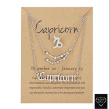 Load image into Gallery viewer, 3 pc Zodiac Necklace