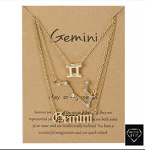 Load image into Gallery viewer, 3 pc Zodiac Necklace