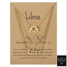 Load image into Gallery viewer, 3 pc Zodiac Necklace