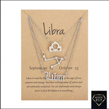 Load image into Gallery viewer, 3 pc Zodiac Necklace