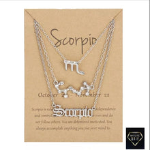 Load image into Gallery viewer, 3 pc Zodiac Necklace