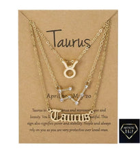 Load image into Gallery viewer, 3 pc Zodiac Necklace