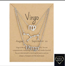 Load image into Gallery viewer, 3 pc Zodiac Necklace