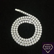 S925 Sterling Silver Iced Out Real 5mm Diamond Tennis Chain