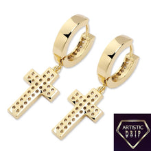 Load image into Gallery viewer, Iced Out Cross Earrings