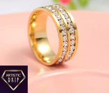 Load image into Gallery viewer, 2 Row CZ Diamond Flooded Ring