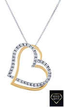 Load image into Gallery viewer, Double Diamond Heart Pendant in 14k Gold
