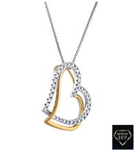 Load image into Gallery viewer, Double Diamond Heart Pendant in 14k Gold