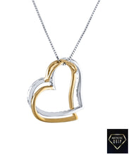 Load image into Gallery viewer, Double Diamond Heart Pendant in 14k Gold