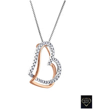 Load image into Gallery viewer, Double Diamond Heart Pendant in 14k Gold