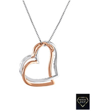 Load image into Gallery viewer, Double Diamond Heart Pendant in 14k Gold