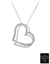 Load image into Gallery viewer, Double Diamond Heart Pendant in 14k Gold