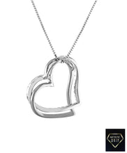 Load image into Gallery viewer, Double Diamond Heart Pendant in 14k Gold
