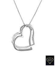 Load image into Gallery viewer, Double Diamond Heart Pendant in 14k Gold