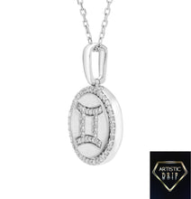 Load image into Gallery viewer, Diamond Zodiac Symbol Pendant in Sterling Silver
