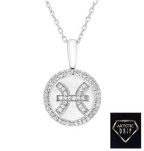 Load image into Gallery viewer, Diamond Zodiac Symbol Pendant in Sterling Silver

