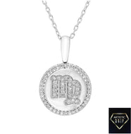 Diamond Zodiac Symbol Pendant in Sterling Silver