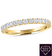 17-Stone Shared-Prong Diamond Band in 14K Gold