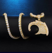 Load image into Gallery viewer, Iced Out Ocean Wave pendant