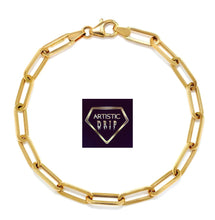 Load image into Gallery viewer, 14K Italian Gold Small Link Paperclip Bracelet