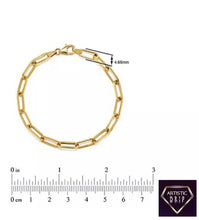 Load image into Gallery viewer, 14K Italian Gold Small Link Paperclip Bracelet