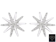 Load image into Gallery viewer, Sterling Silver Diamond Starburst Earrings
