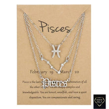 Load image into Gallery viewer, 3 pc Zodiac Necklace