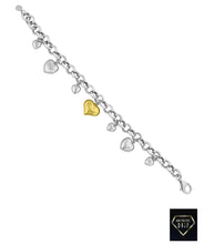 Load image into Gallery viewer, Sterling Silver Bracelet with 14k Gold Heart Charm