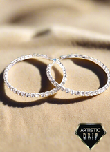 Load image into Gallery viewer, Rhinestone filled hoop earrings
