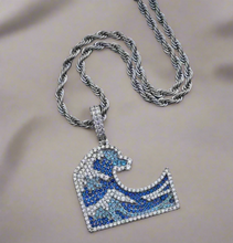 Load image into Gallery viewer, Colorful Iced Out Wave Pendant
