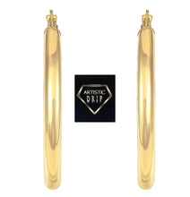 Load image into Gallery viewer, 14K Gold Hoop Earrings - 3mm x 30mm
