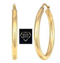 Load image into Gallery viewer, 14K Gold Hoop Earrings - 3mm x 30mm
