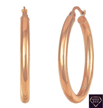 Load image into Gallery viewer, 14K Gold Hoop Earrings - 3mm x 30mm
