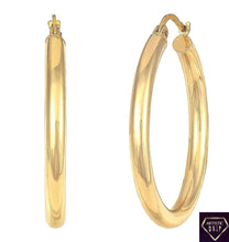 Load image into Gallery viewer, 14K Gold Hoop Earrings - 3mm x 30mm
