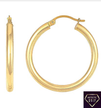 Load image into Gallery viewer, 14K Gold Hoop Earrings - 3mm x 30mm
