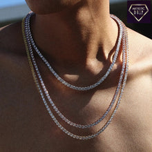 Load image into Gallery viewer, S925 Sterling Silver  Real 3mm Diamond Tennis Chain Necklace
