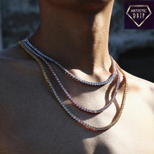 Load image into Gallery viewer, S925 Sterling Silver  Real 3mm Diamond Tennis Chain Necklace
