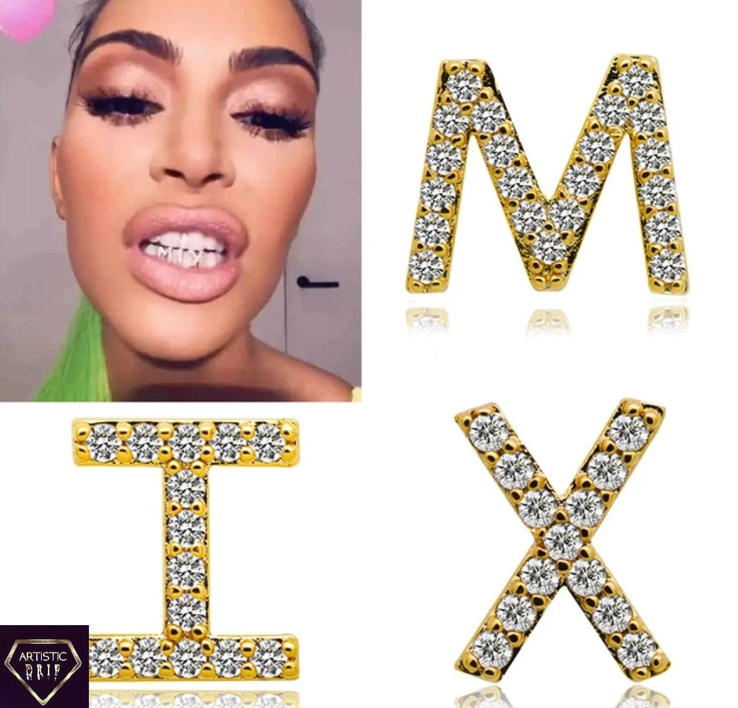 Iced Out Alphabet Single Tooth jewelery