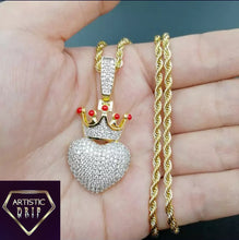 Load image into Gallery viewer, Iced Out Queen of My Heart Pendant
