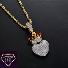 Load image into Gallery viewer, Iced Out Queen of My Heart Pendant
