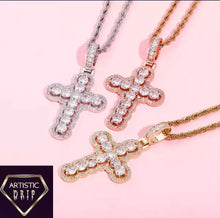 Load image into Gallery viewer, Iced out cross pendant
