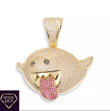 Load image into Gallery viewer, Iced Out 18k Gold Ghost Pendant
