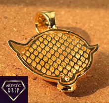 Load image into Gallery viewer, Iced Out 18k Gold Ghost Pendant
