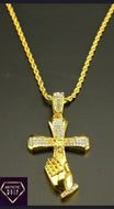 Prayer Hand Cross Pendant