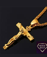 Gold Jesus Cross Pendant