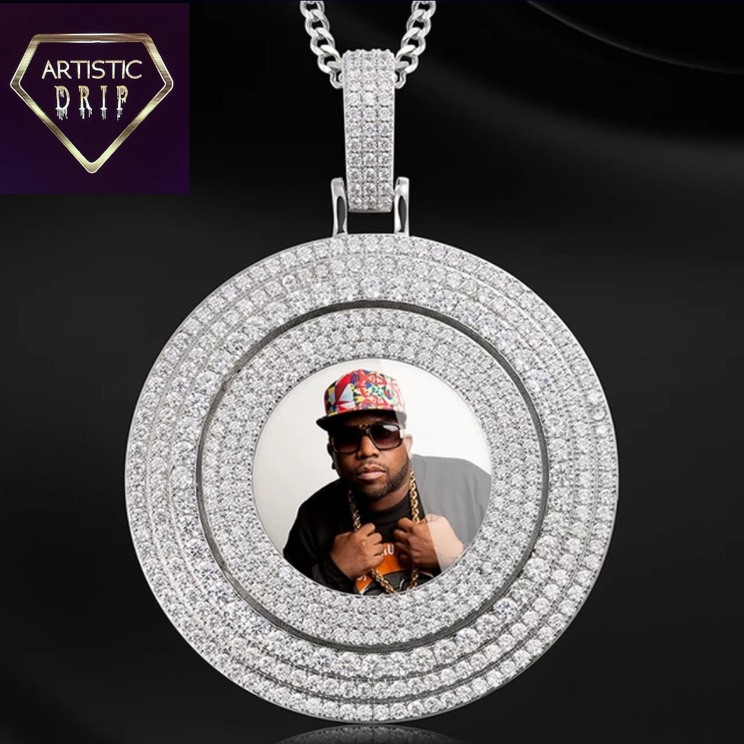 Custom Rotating Iced Out Photo Pendant