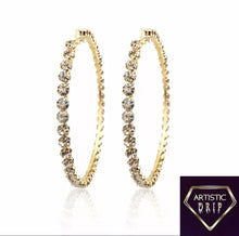 Load image into Gallery viewer, Cz diamond filled hoop earrings
